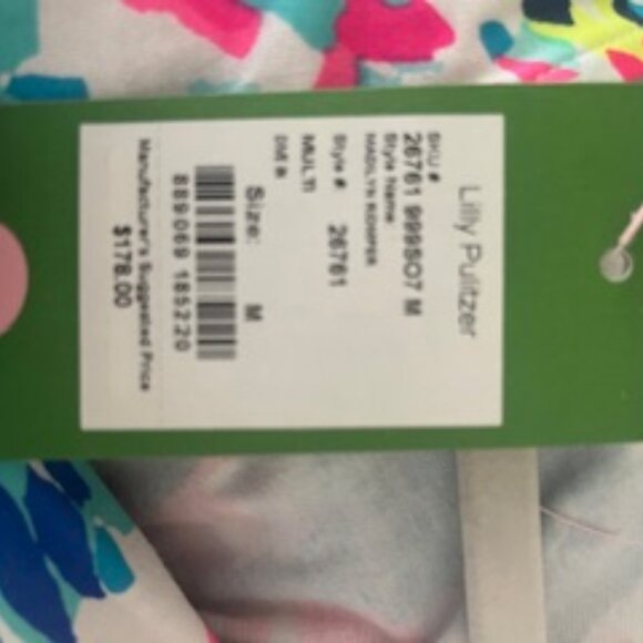 NWT Lilly Pulitzer Madilyn Romp V-neck, tie with elastic waist, flutter sleeves - Picture 8 of 9